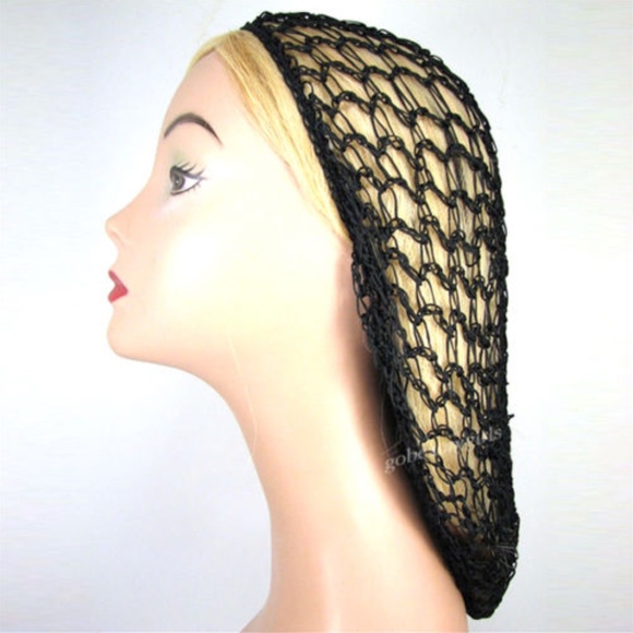 Black Pinup Retro rockabilly Vintage Hair Snood - Picture 3 of 3